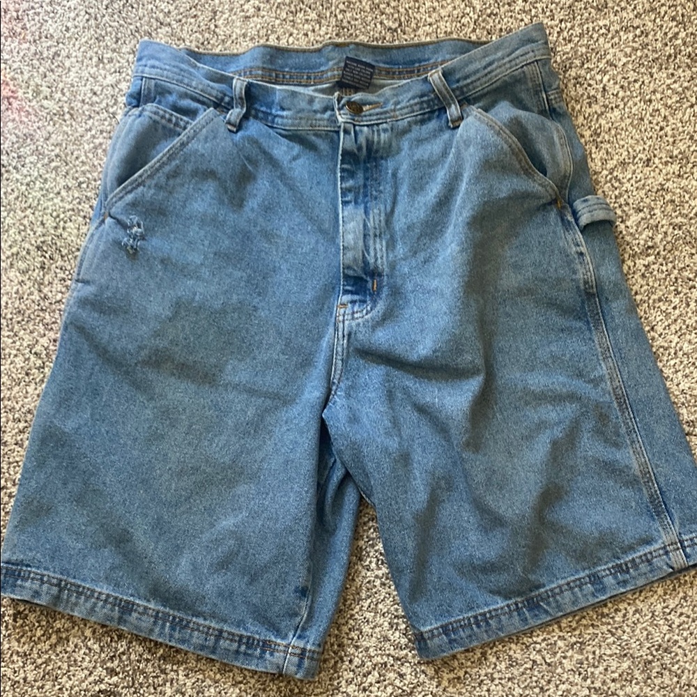 Blue Jean Shorts with Carpenter Loop and Relaxed Fit